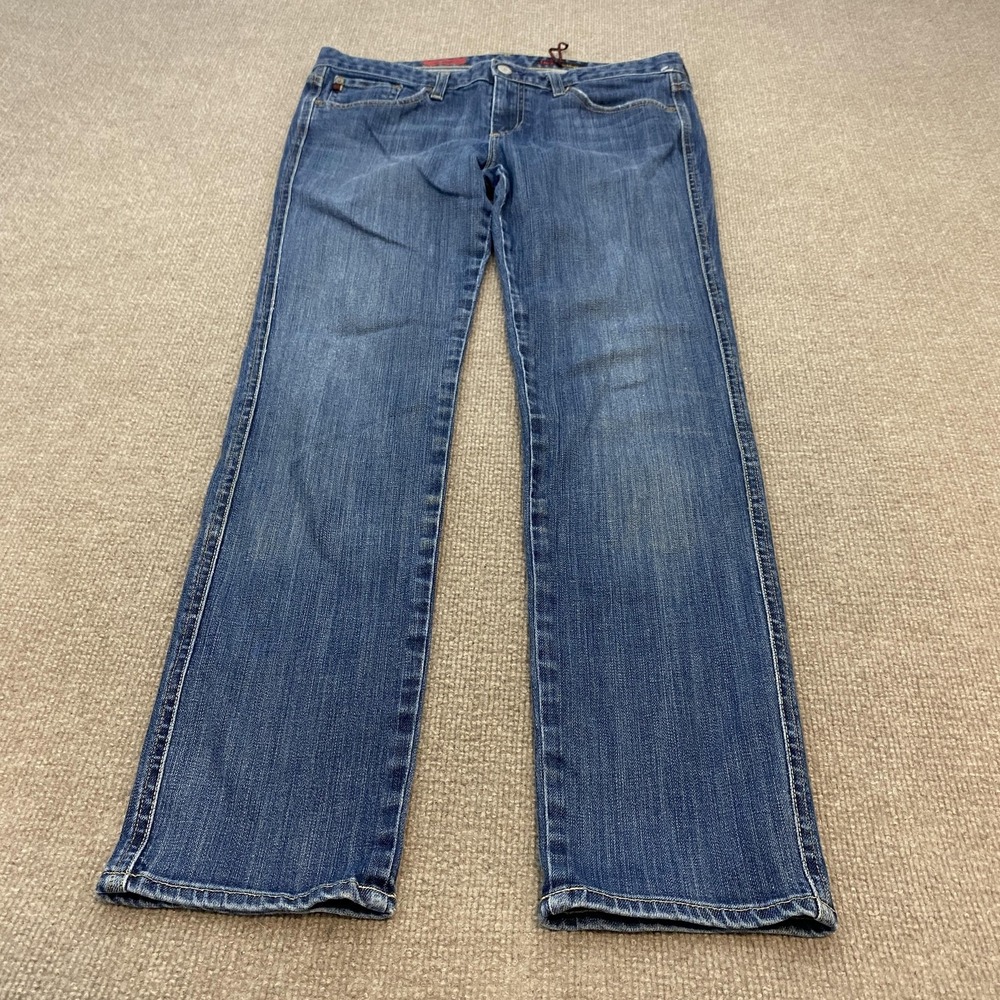 AG Adriano Goldschmied Stilt Jeans Womens 31 Blue USA Made Mid Rise Slim Stretch